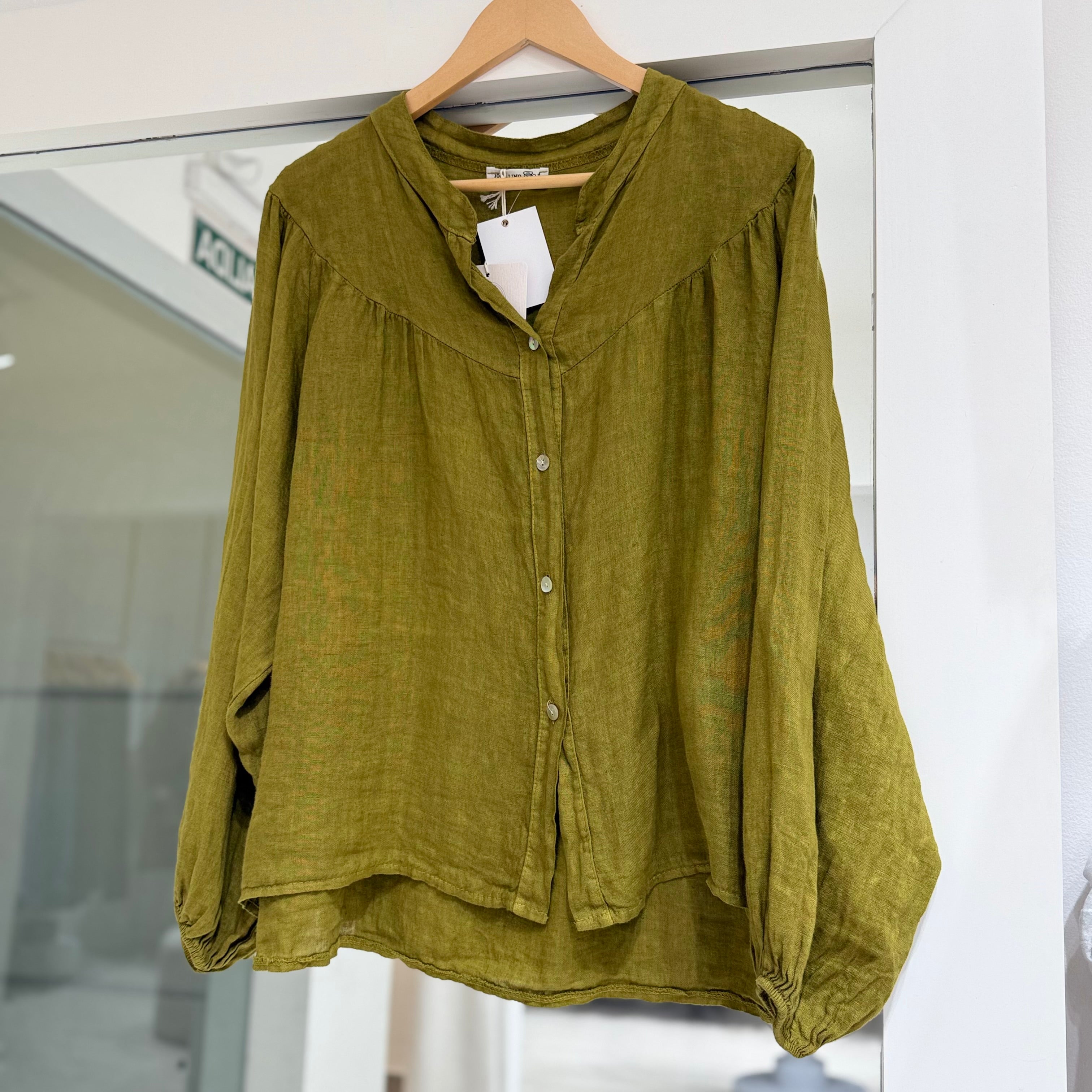 Camisa Perla Verde Pistacho