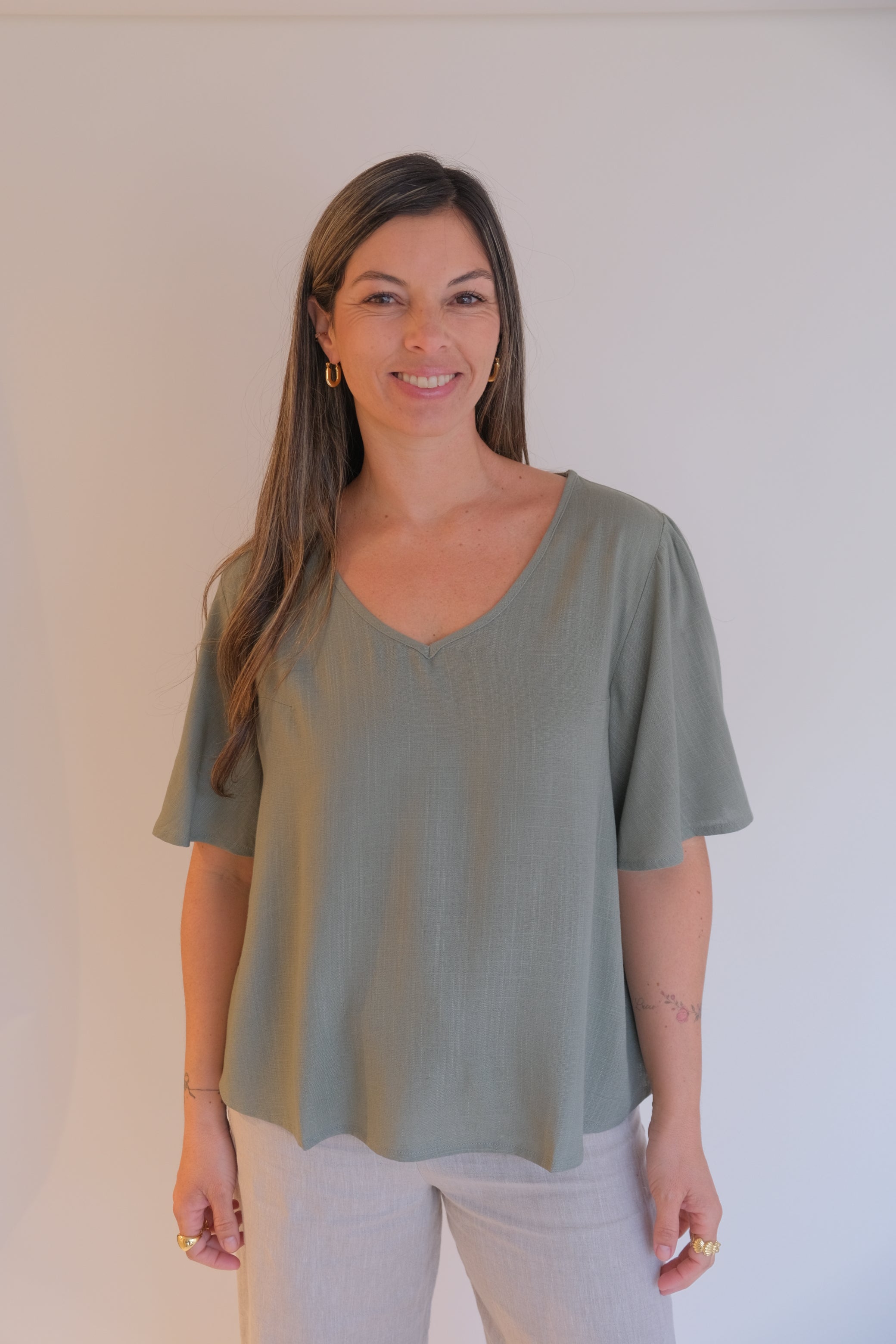 Blusa volado verde Cápsula