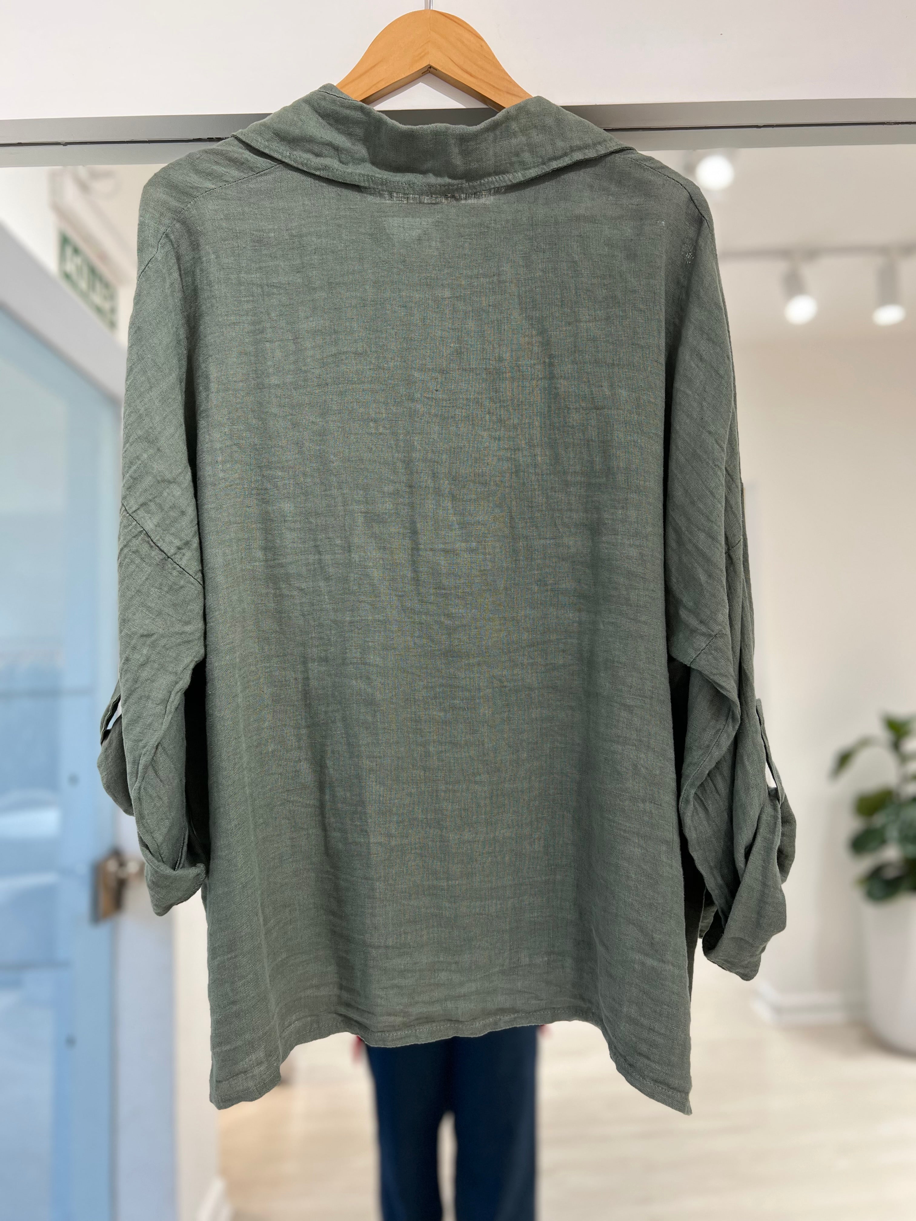 Camisa Libia verde seco