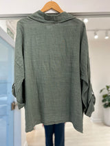 Camisa Libia verde seco