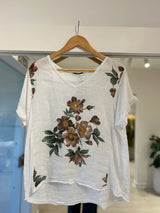 blusa Garzón flores marrones
