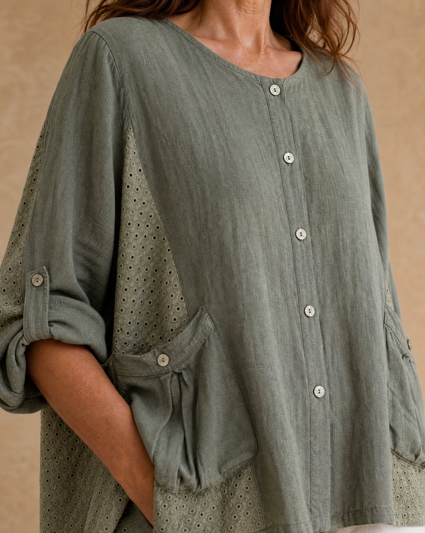 Blusa Marfil Verde