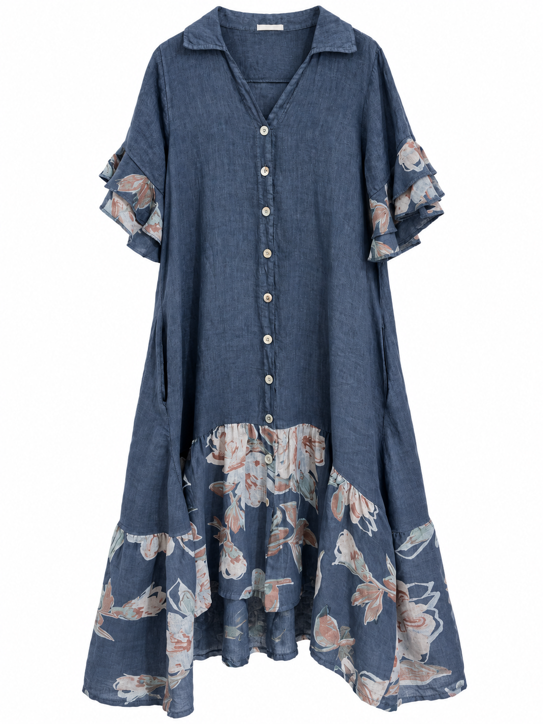 Vestido Flora azul jean