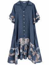 Vestido Flora azul jean