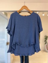 blusa Marina azul jean