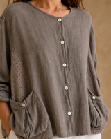 Blusa Marfil Chocolate
