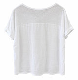 Remera Garzón hojas y flores beige