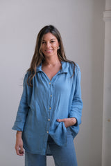 Camisa Taormina Aqua