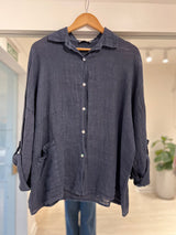 Camisa Libia azul marino