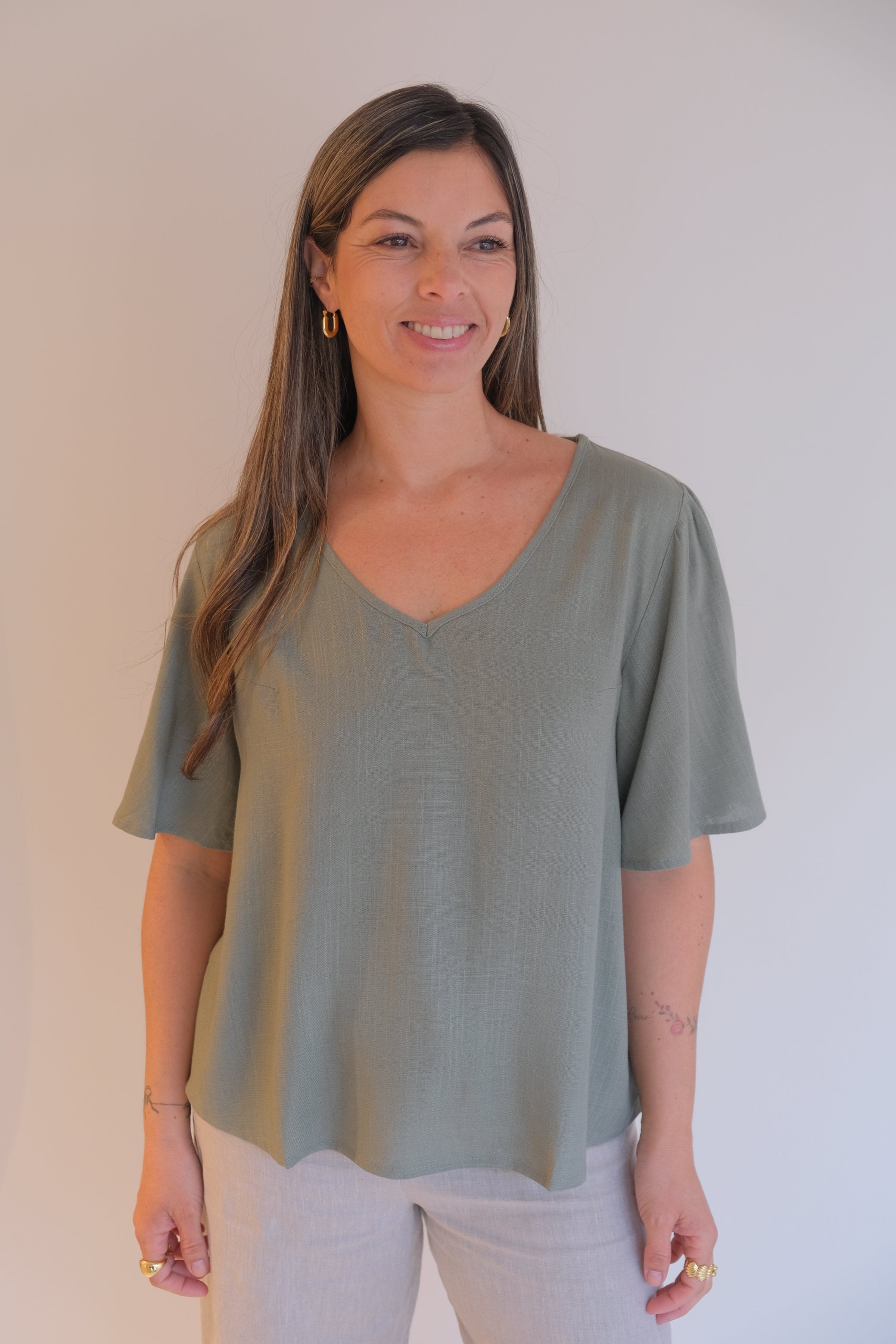 Blusa volado verde Cápsula