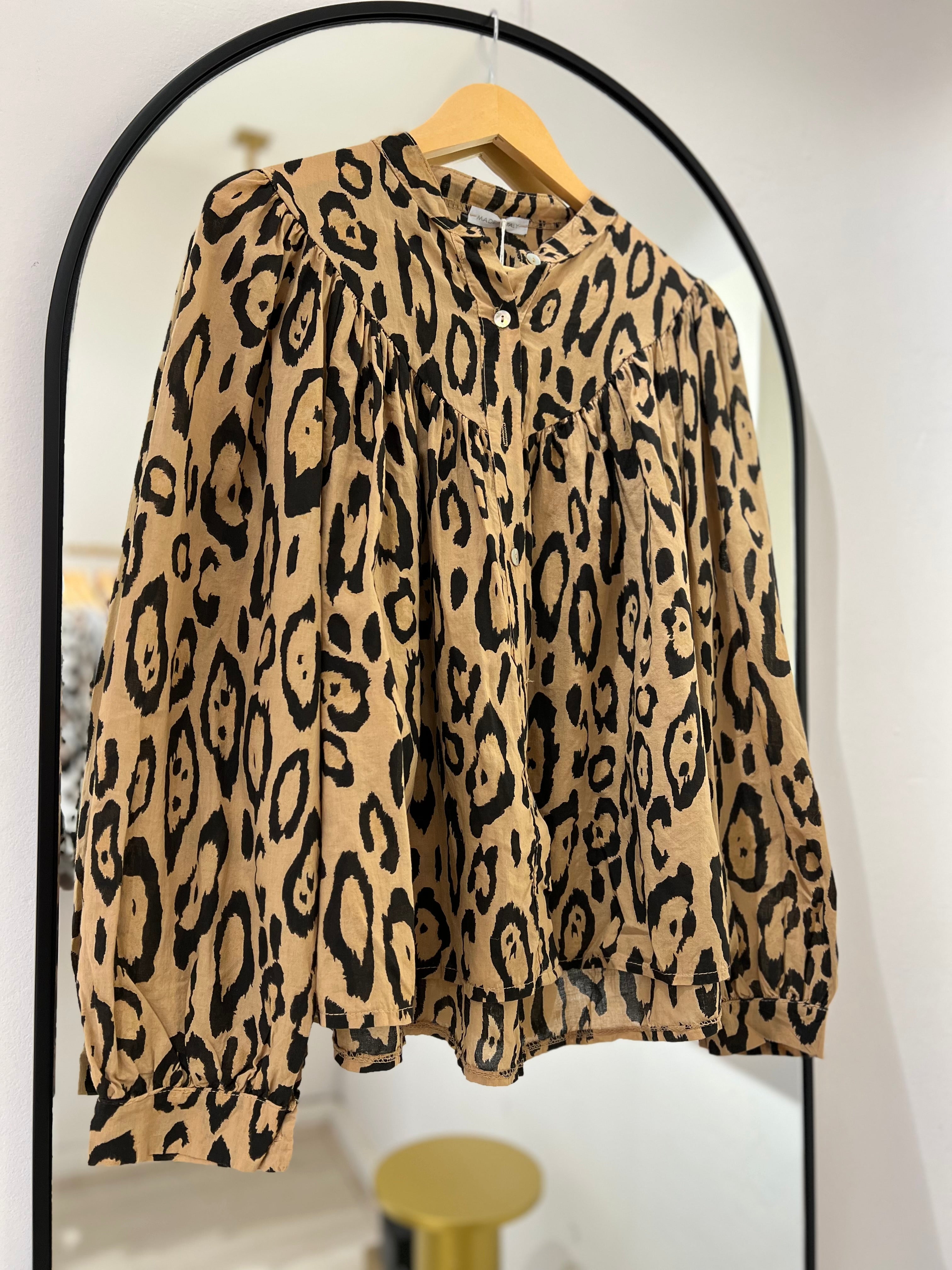 Camisa Agata Print Camel