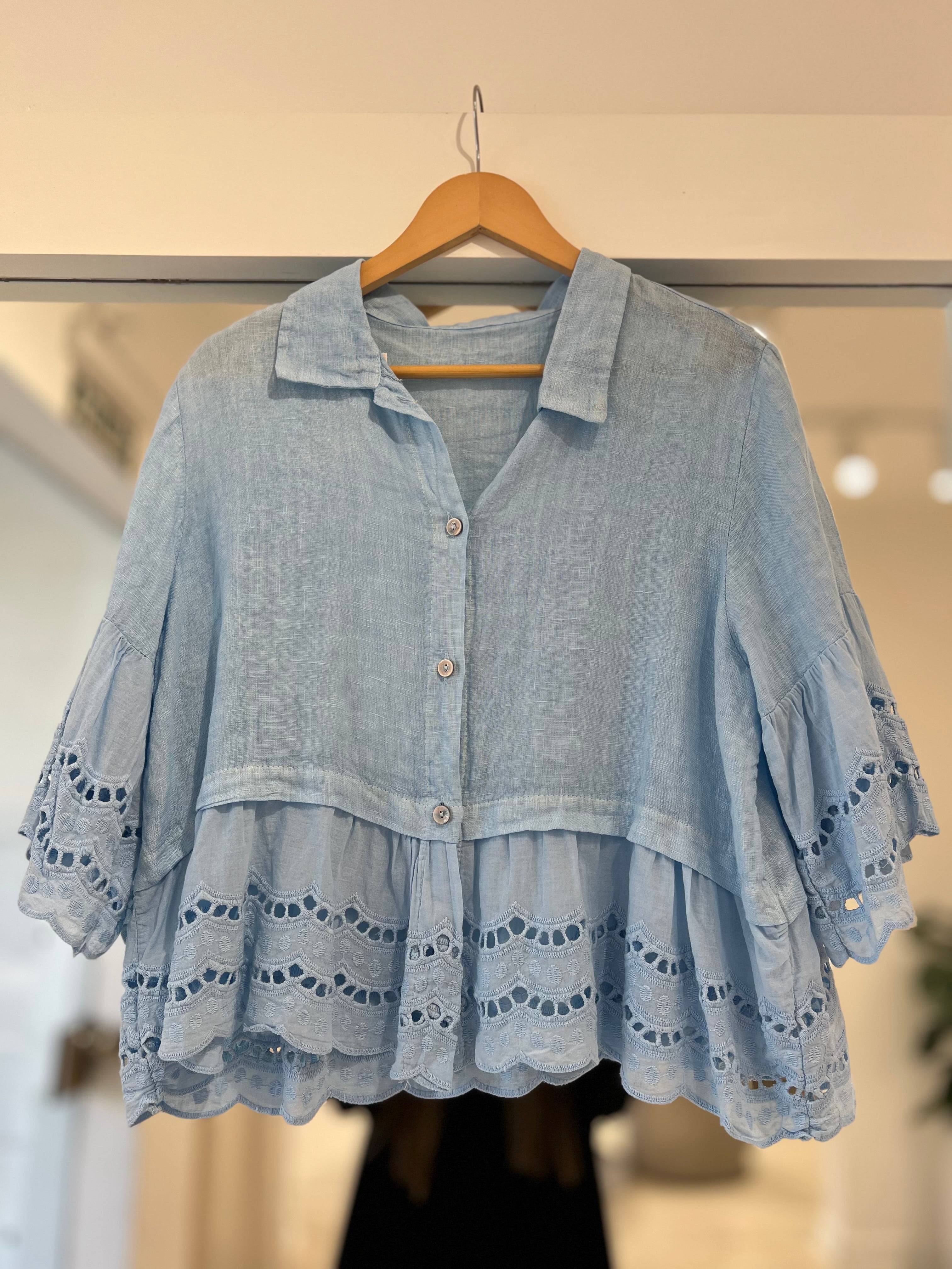 Camisa Malibú celeste