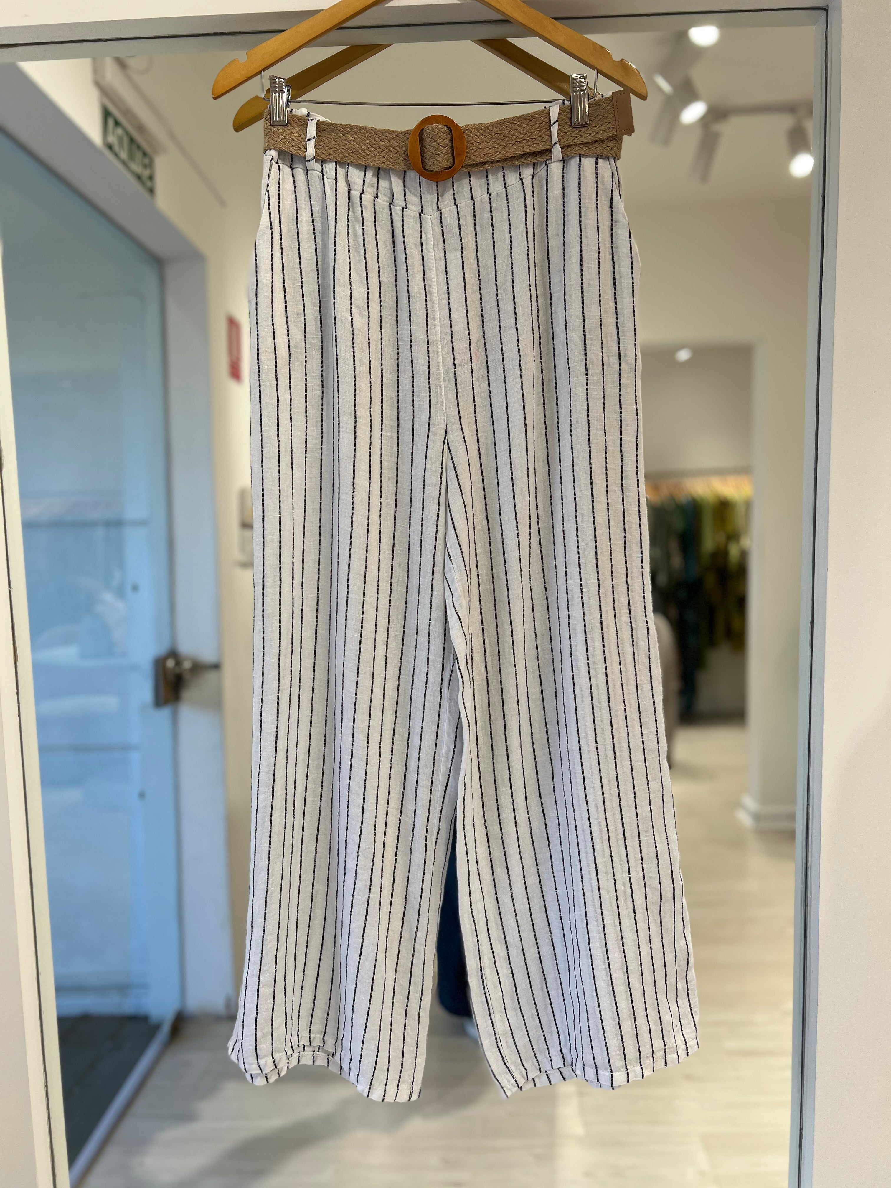 Pantalon Rayas Blanco