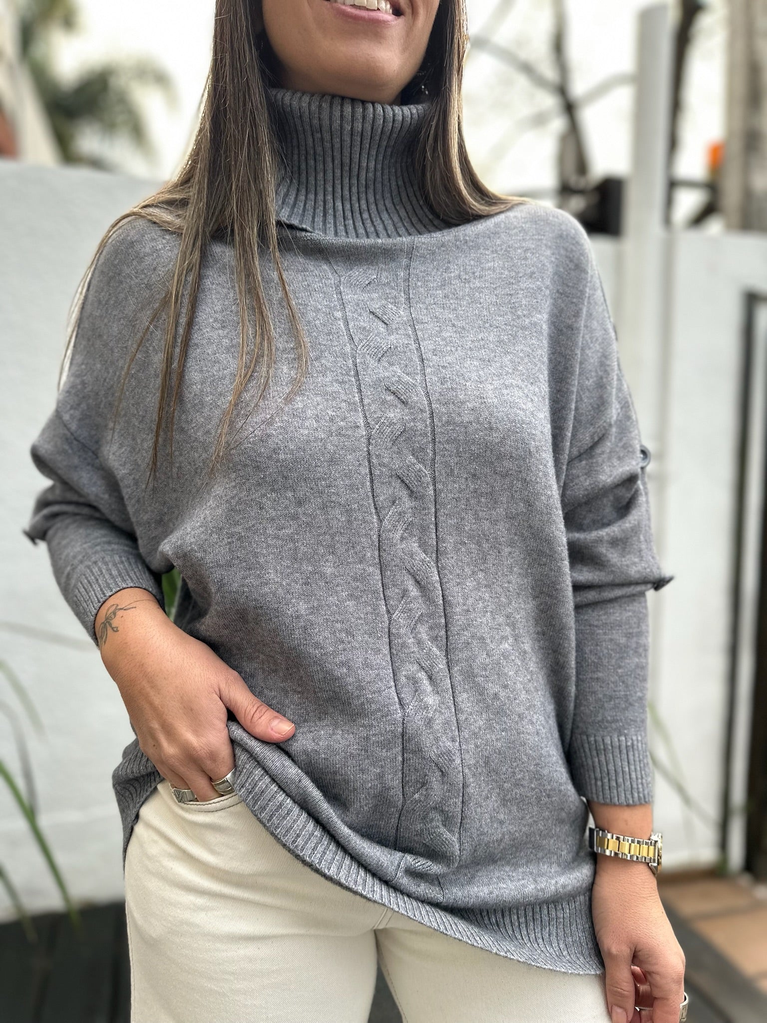 Polerón Espiga Gris