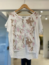 blusa Garzón flores rosa