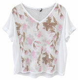 Remera Garzón flores rosa