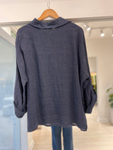 Camisa Libia azul marino