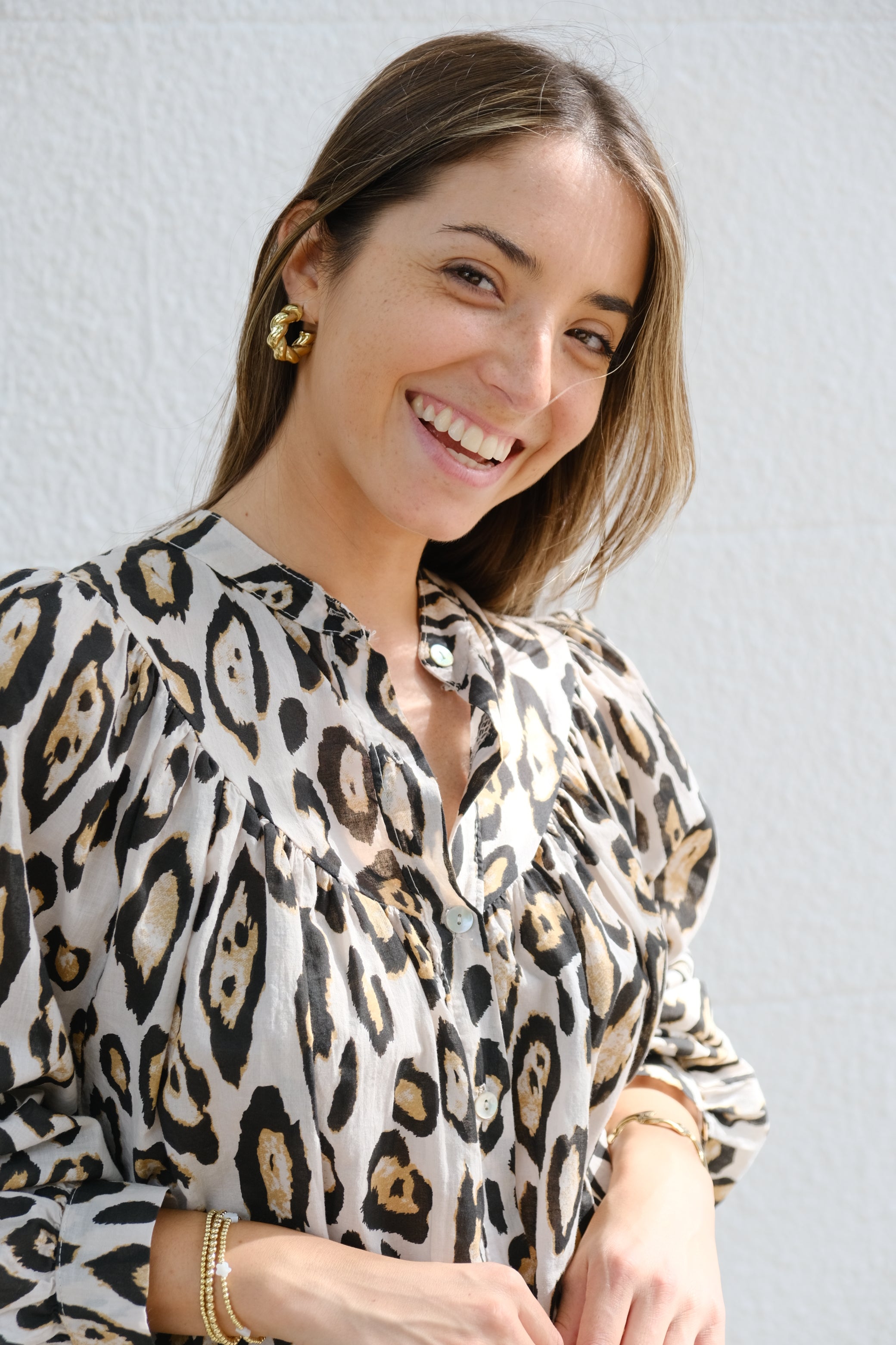 Camisa Agata Print Crudo