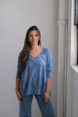 Remera Rombo Celeste Jean