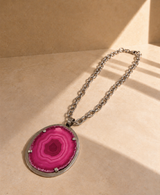 Collar Tano Fucsia y Plateado