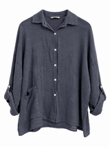 Camisa Libia azul marino
