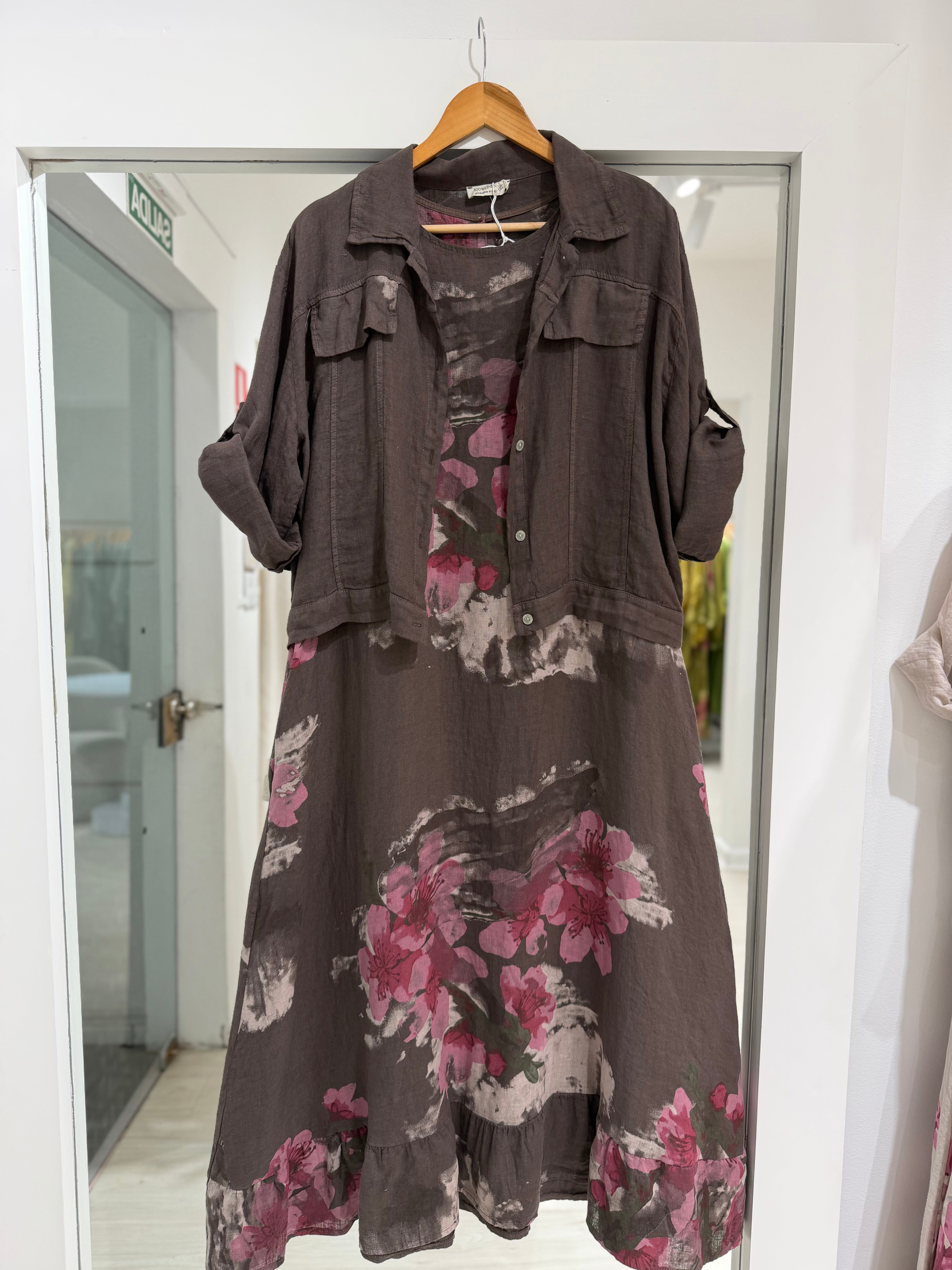 Set de vestido y casaca Chocolate