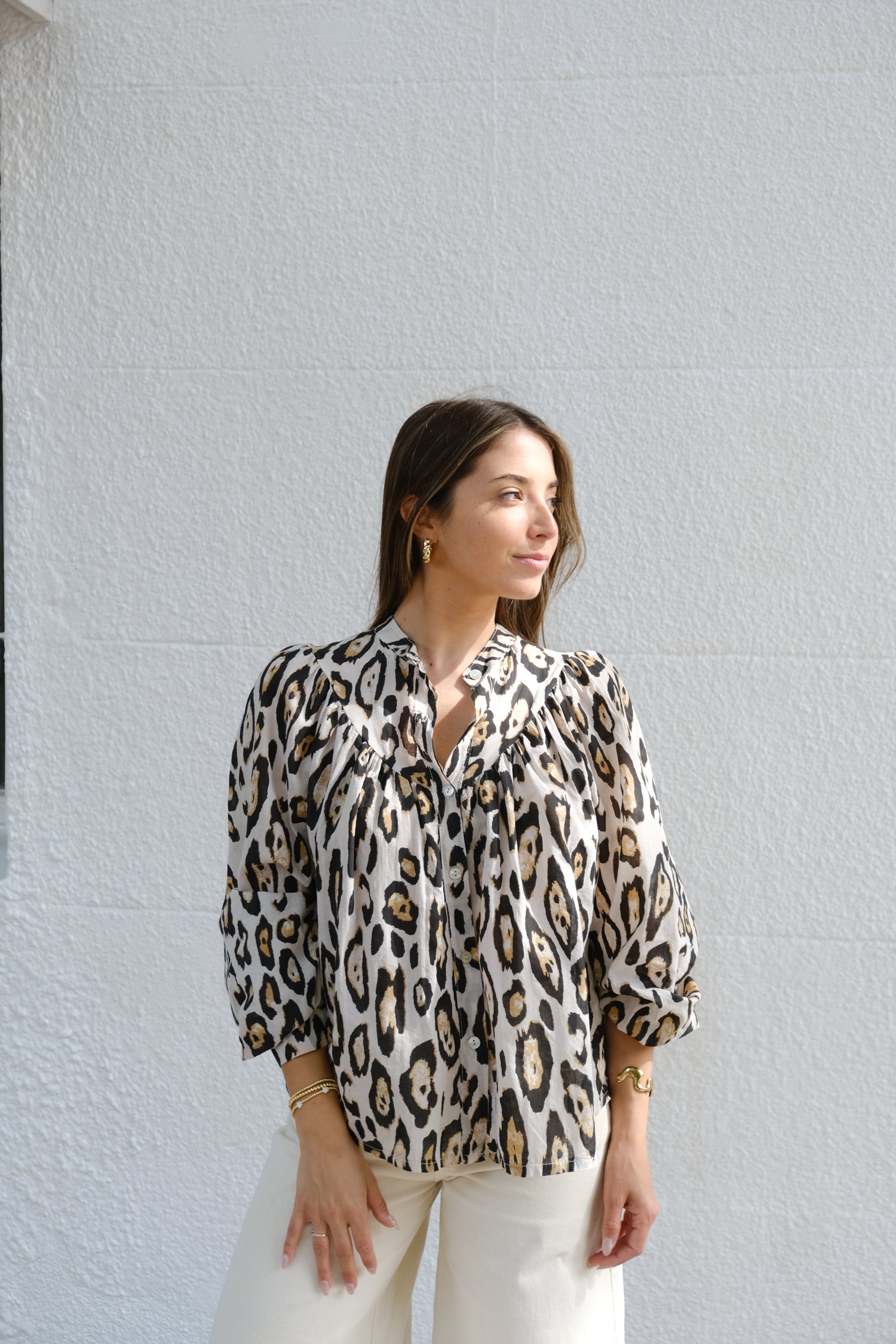 Camisa Agata Print Crudo