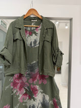Set de vestido y casaca Verde
