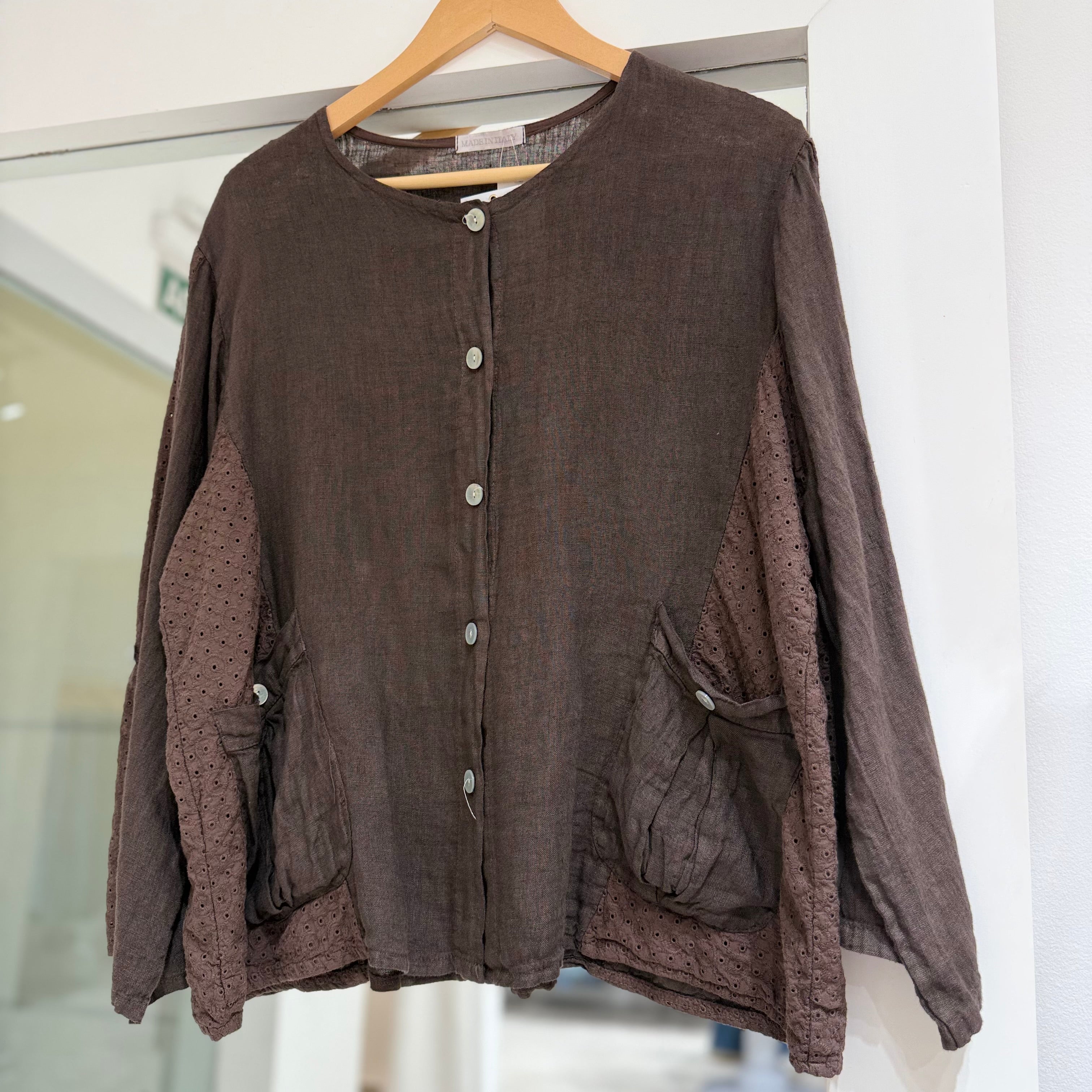Blusa Marfil Chocolate
