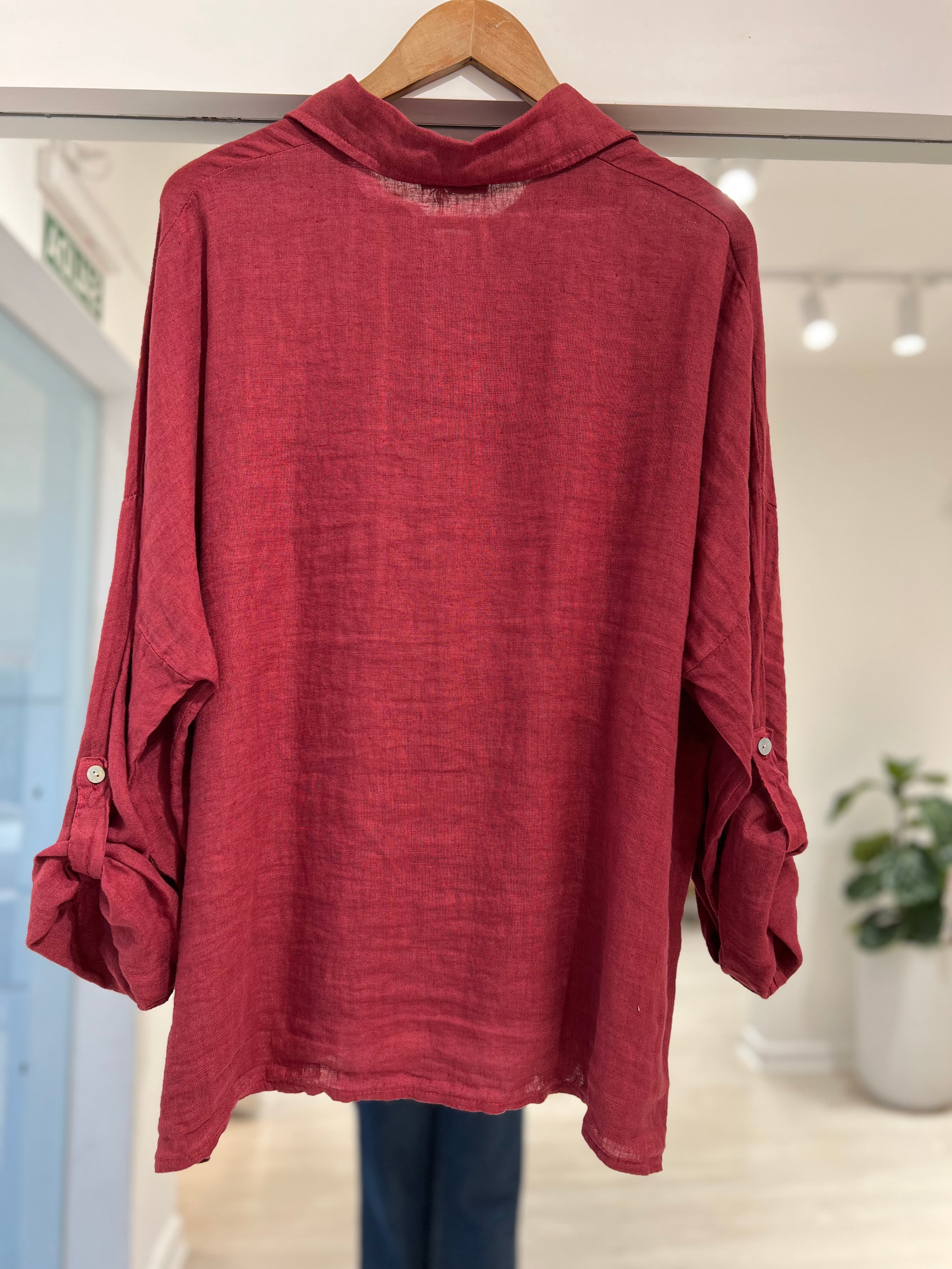 Camisa Libia bordó