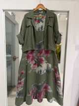 Set de vestido y casaca Verde