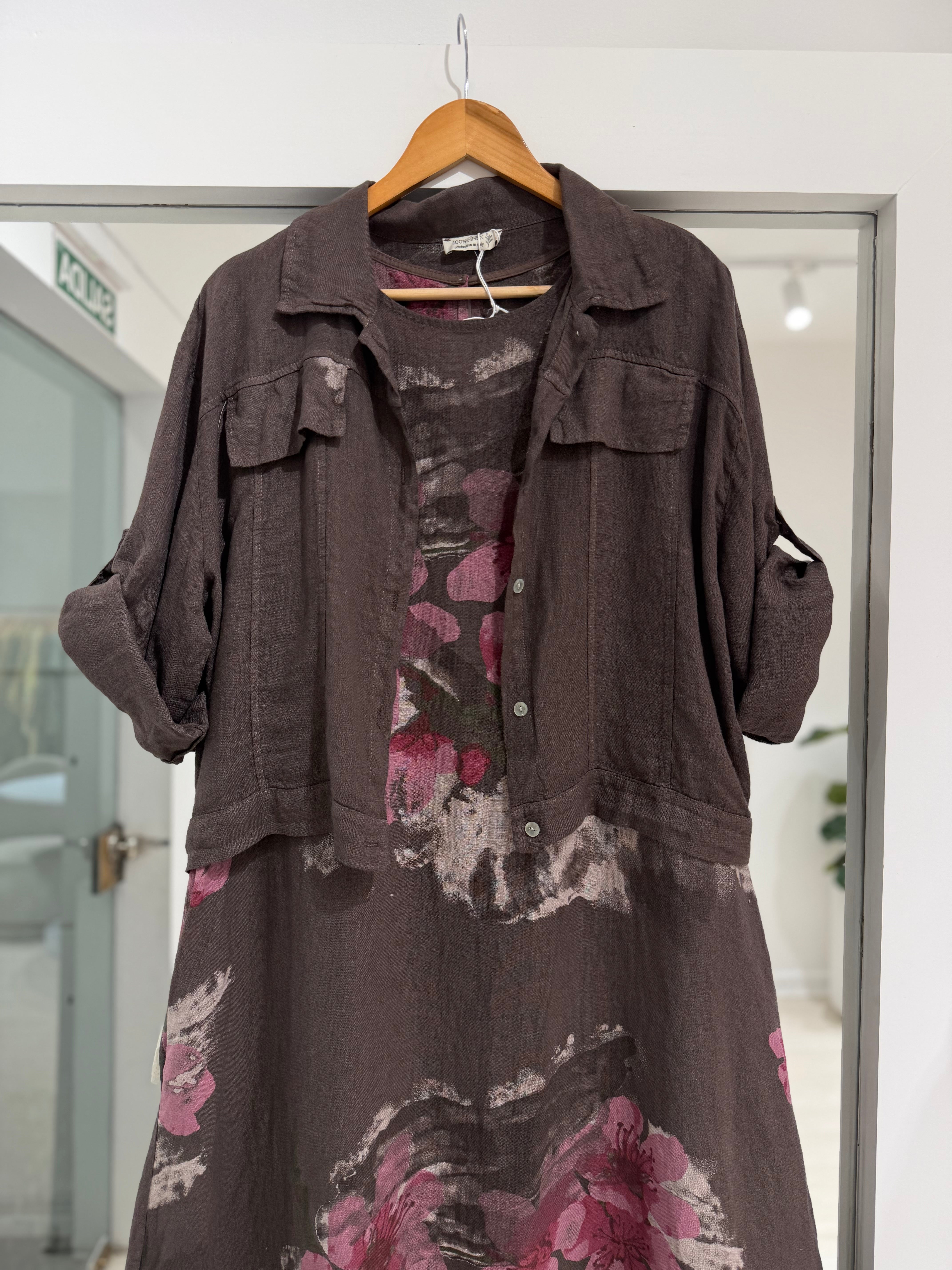 Set de vestido y casaca Chocolate