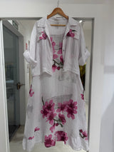 Set de vestido y casaca Blanco
