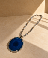 Collar Tano azul y plateado