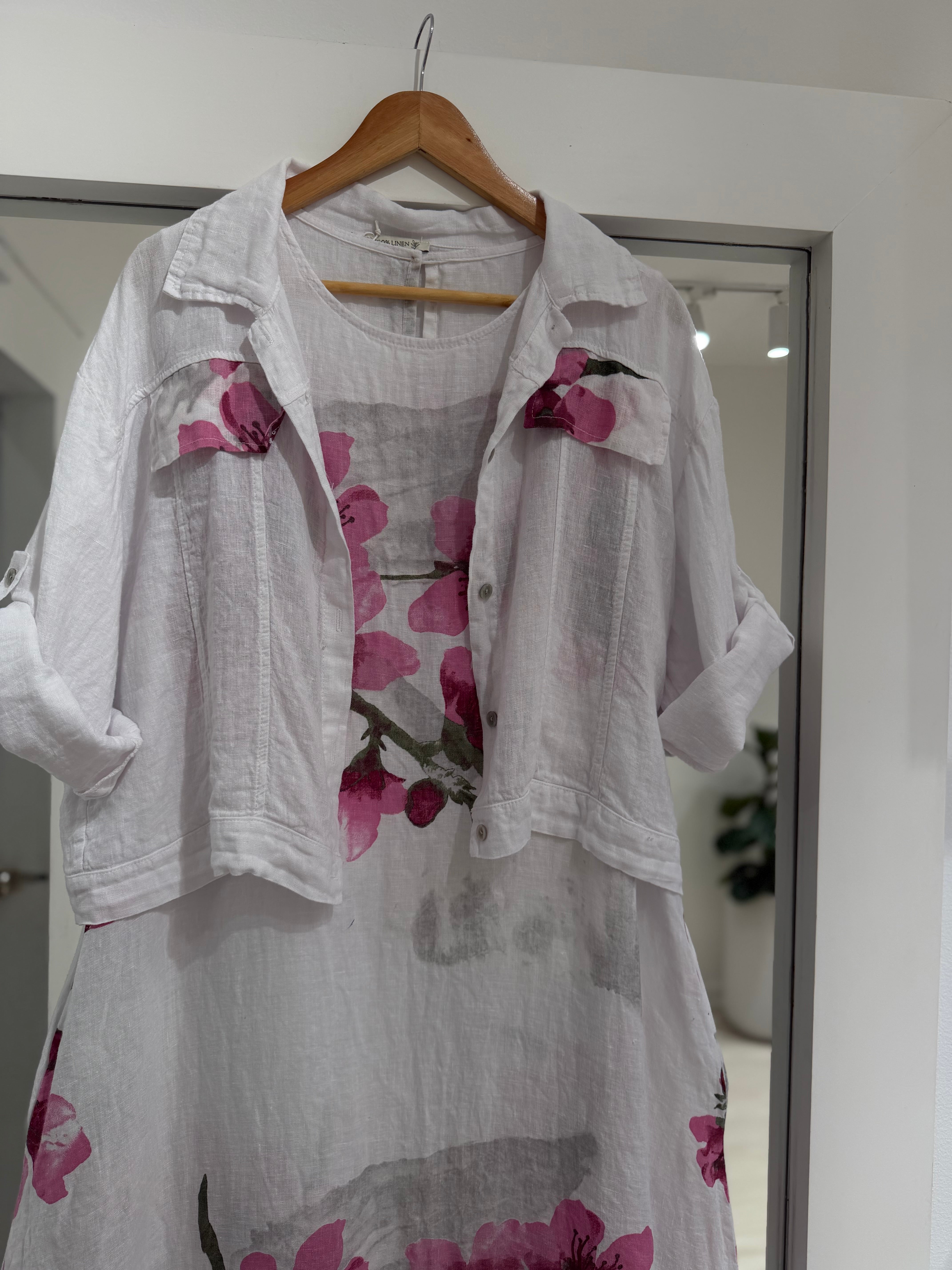 Set de vestido y casaca Blanco