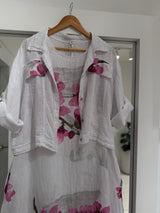 Set de vestido y casaca Blanco