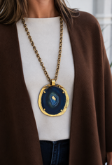 Collar Tano azul y dorado