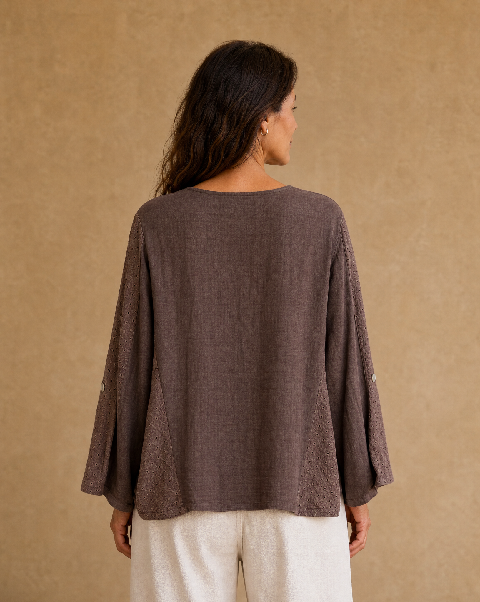 Blusa Marfil Chocolate