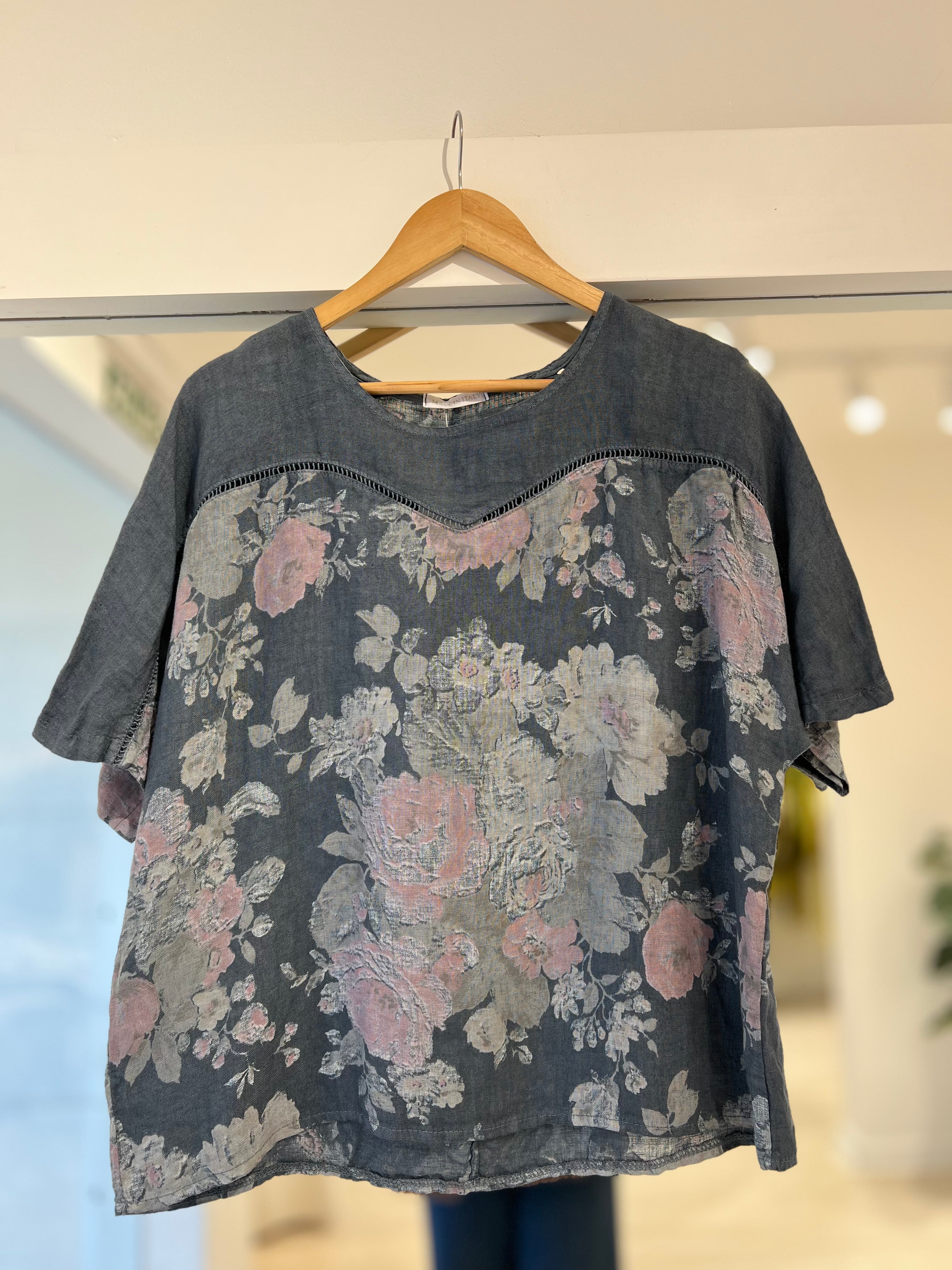 Blusa Garden azul jean