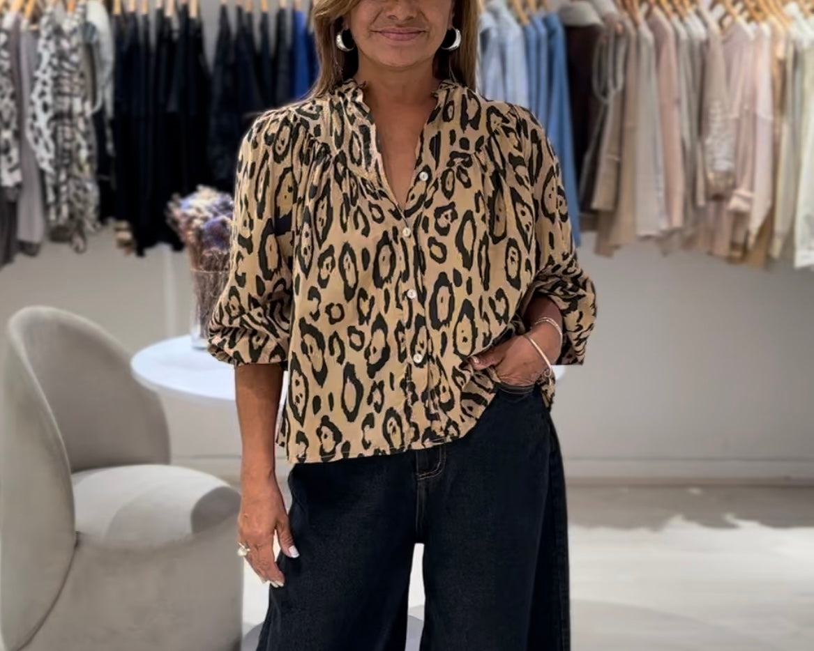Camisa Agata Print Camel