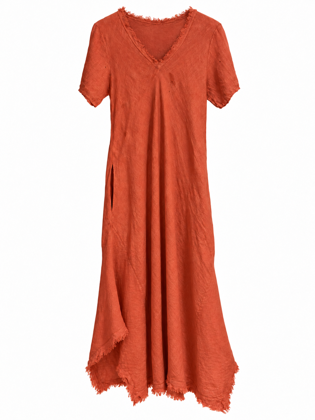 Vestido Magic Manga Corta Terracota