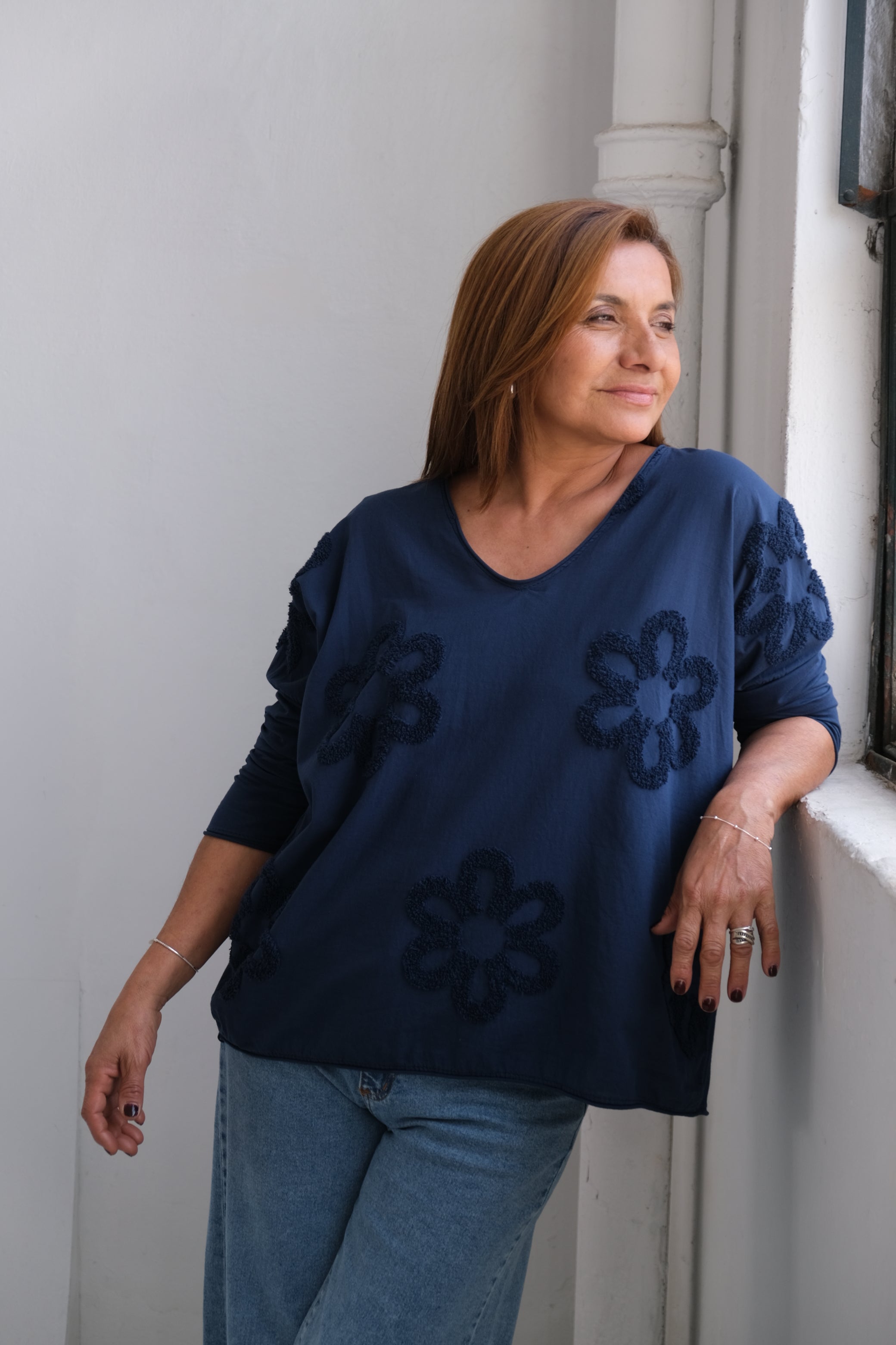 Remera Flor Azul