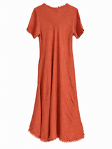 Vestido Magic Manga Corta Terracota