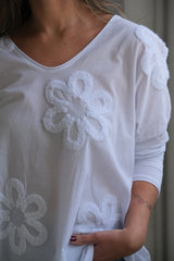 Remera Flor Blanco