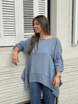 Blusa Acerra Celeste Jean