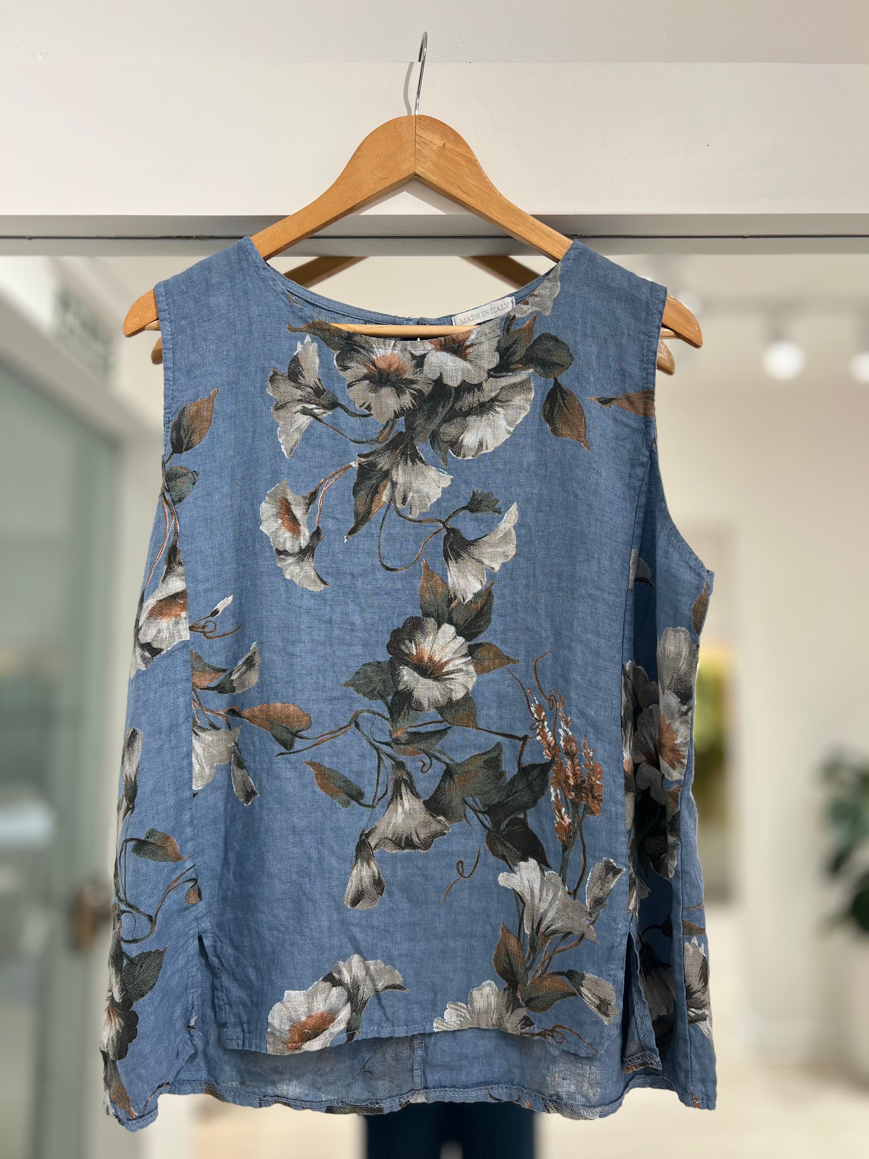 musculosa Gina azul jean