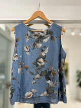 musculosa Gina azul jean