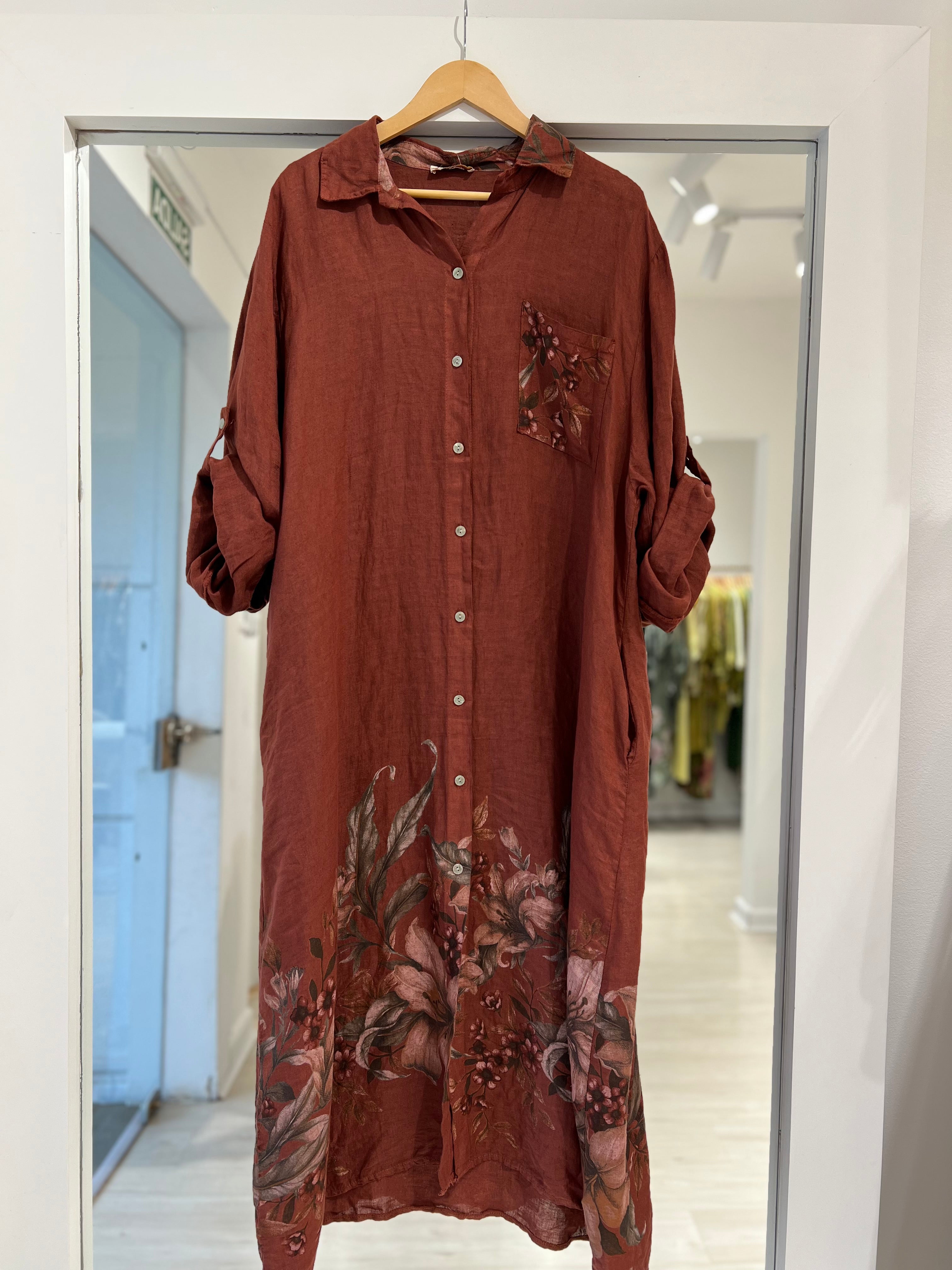 Vestido Marea terracota