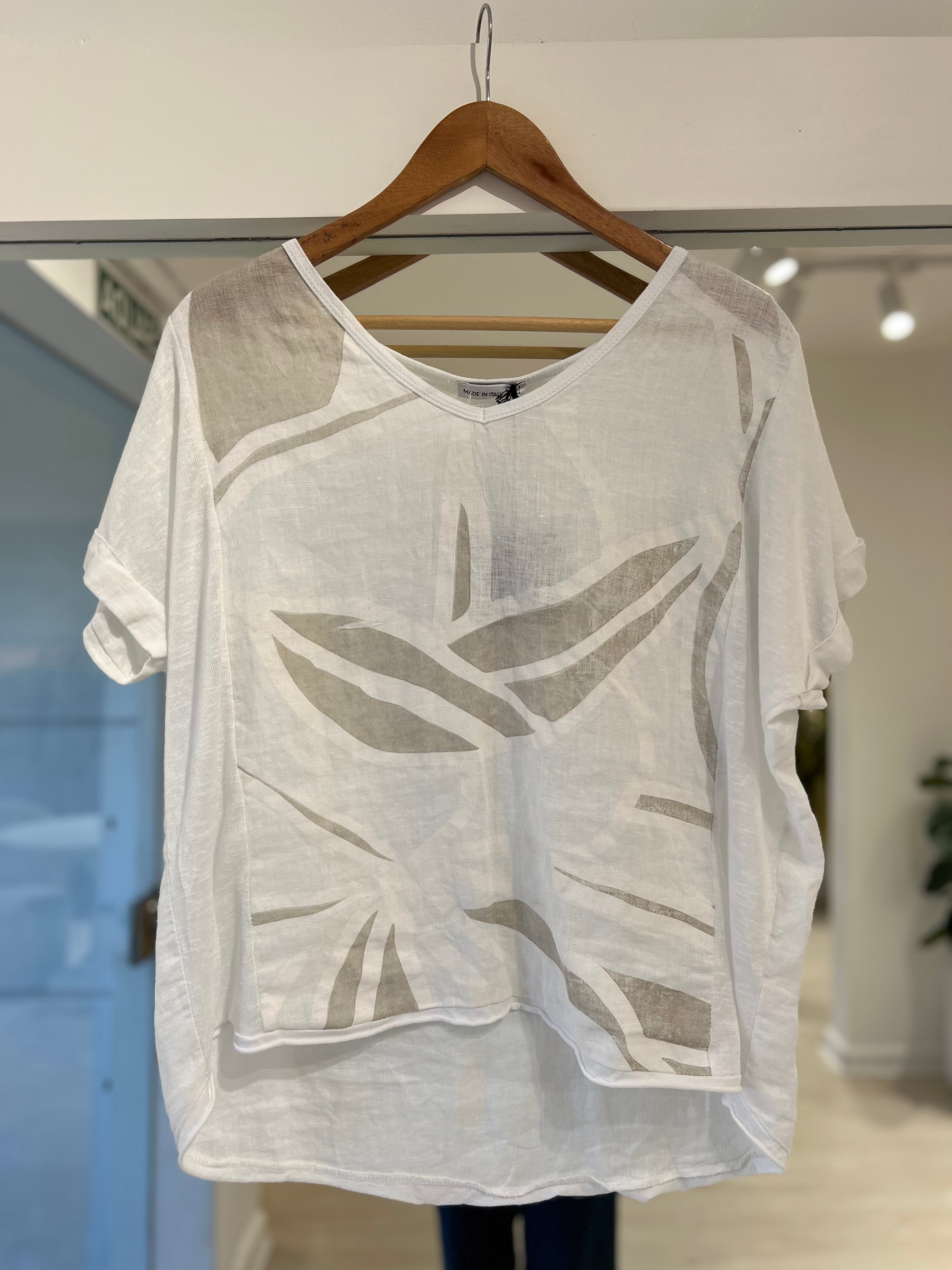 blusa Garzón estampa beige