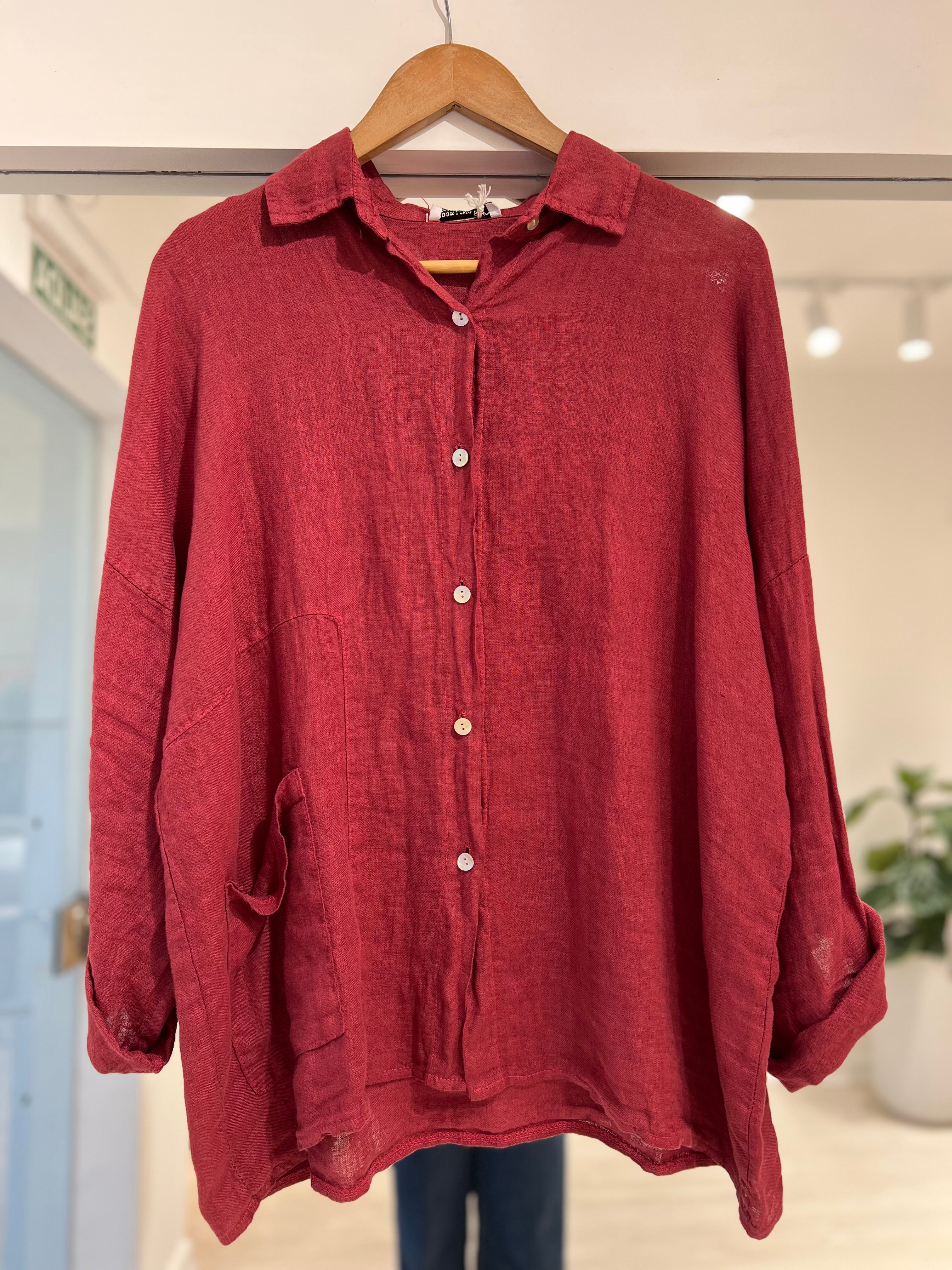 Camisa Libia bordó